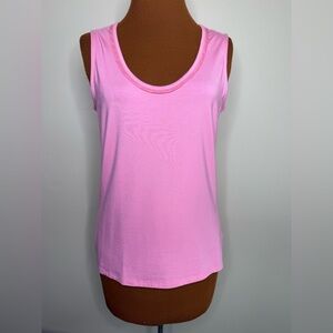 NWT Talbots Vibrant Pink Tank Top Satin Trim Neck Size Small